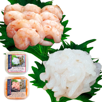 富山湾産 白えび＆甘えび 紅白刺身ギフトセット［ギフト箱入り］〖冷凍品〗